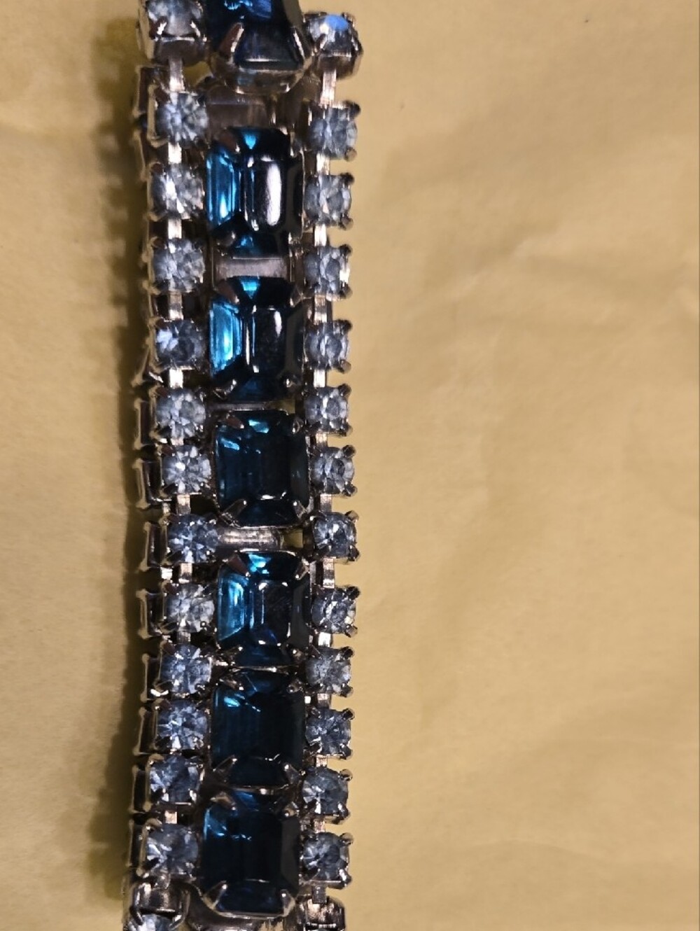 Blue Crystal Tennis Bracelet - Women's Fashion Bracelet - Picture 3 of 4